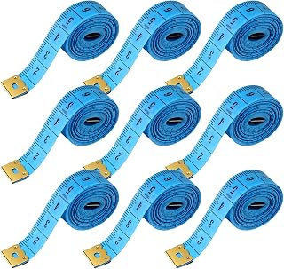 9 Pcs Measuring Tape or Body Measurements, 60 Inch Double Scale Tape Measure Body Measuring Tape Soft Sewing Tape Measure for Body Weight Loss Sewing Cloth Craft Supplies (Blue)