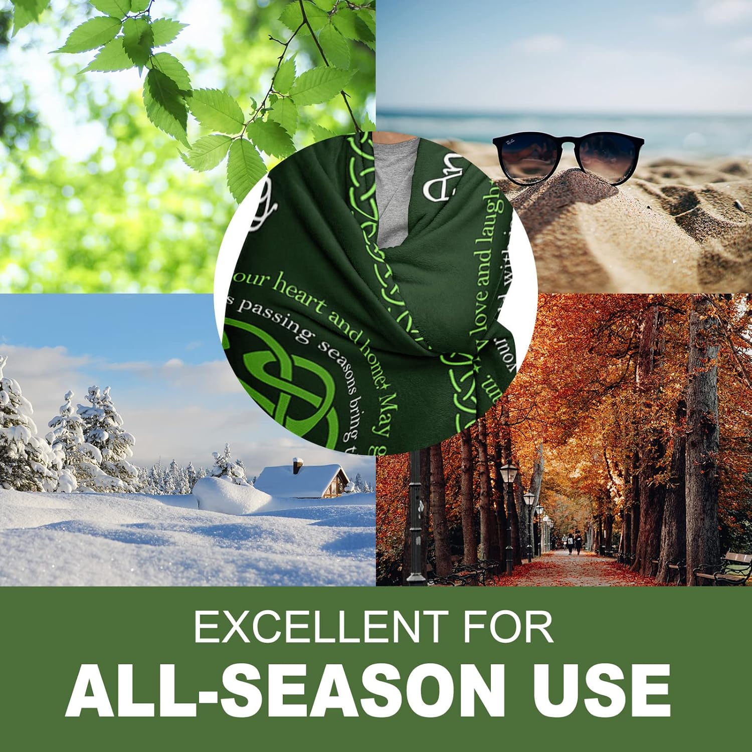 Irish Gifts for Women Men, Irish Blessing Gifts, Best Birthday Celtic Gift for Women Men, Saint Patrick’s Day Gift, Irishes Blessing Present Ideas Blanket 50"x60" - Image 5