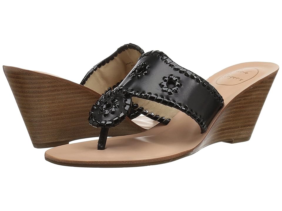 

Jack Rogers Jacks High Wedge (Black Patent) Women's Wedge Shoes