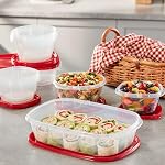 Rubbermaid TakeAlongs Food Storage Containers, 52 Piece Plastic Container Set, Dishwasher and Microwave Safe Meal Prep, Snack, and Lunch Container, BPA Free, Ruby Red