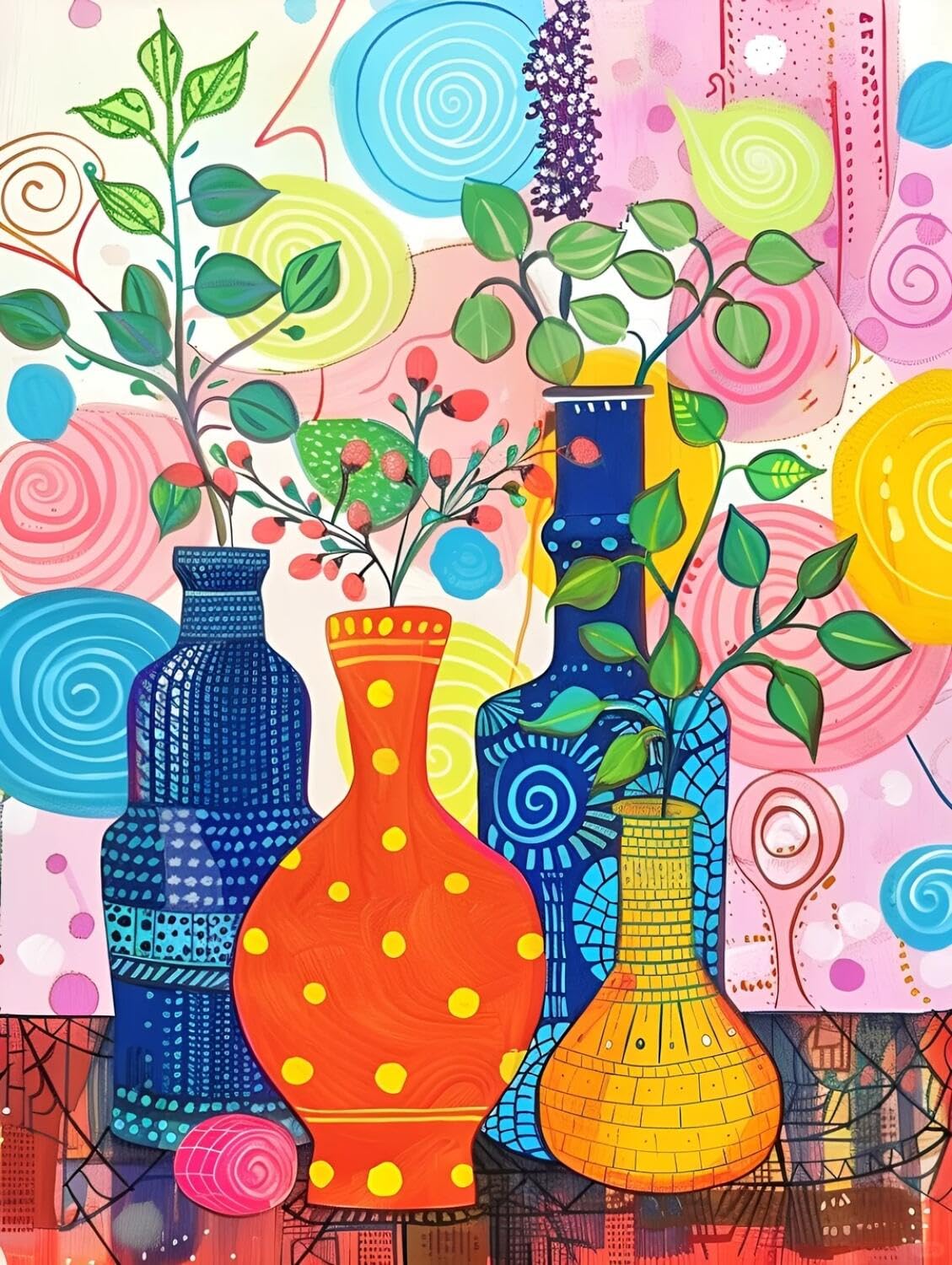 Rqwybcaxn Bead Cross Stitch Kits Cartoon Vase 40x50cm