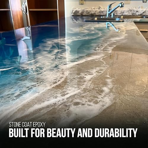 Vista 6 de Stone Coat Countertops Kit de resina epoxi transparente (2 galones) resistente a los rayos UV, a los arañazos y al calor, apto para alimentos