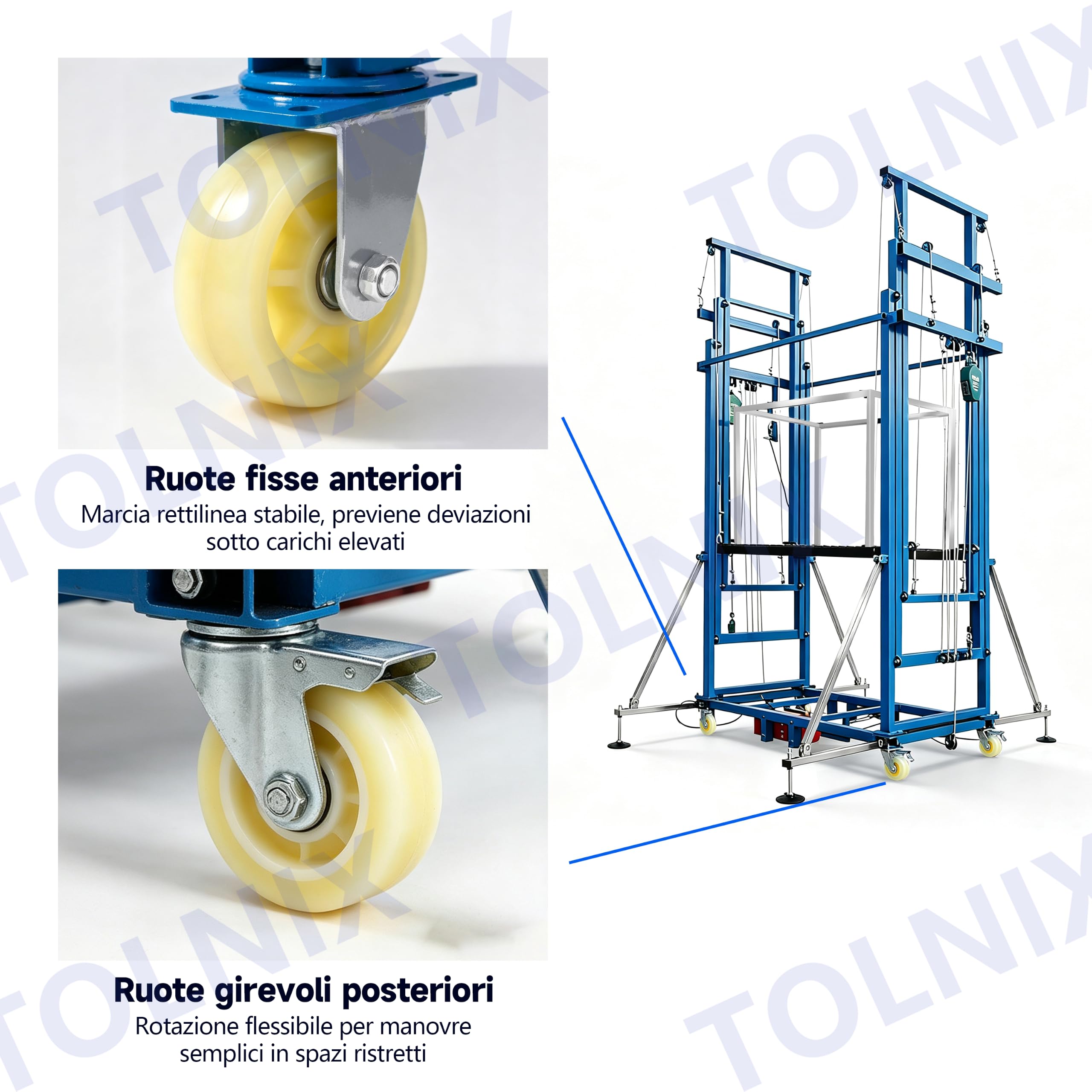 Plataforma elevadora eléctrica de andamio, andamio móvil mejorado con barandilla protectora, torre de trabajo regulable en altura para pintura interior, pladur y obras de construcción(5m/16ft)