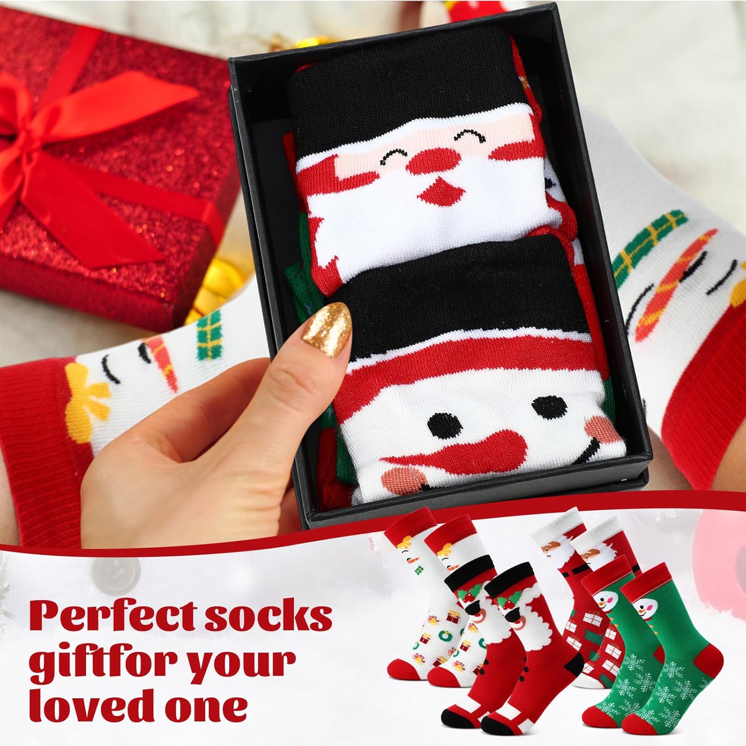 Geyoga Christmas Socks Bulk Unisex Funny Holiday Crew Socks Colorful Winter Novelty Santa Xmas Gifts for Women Men 20 Styles - Image 2