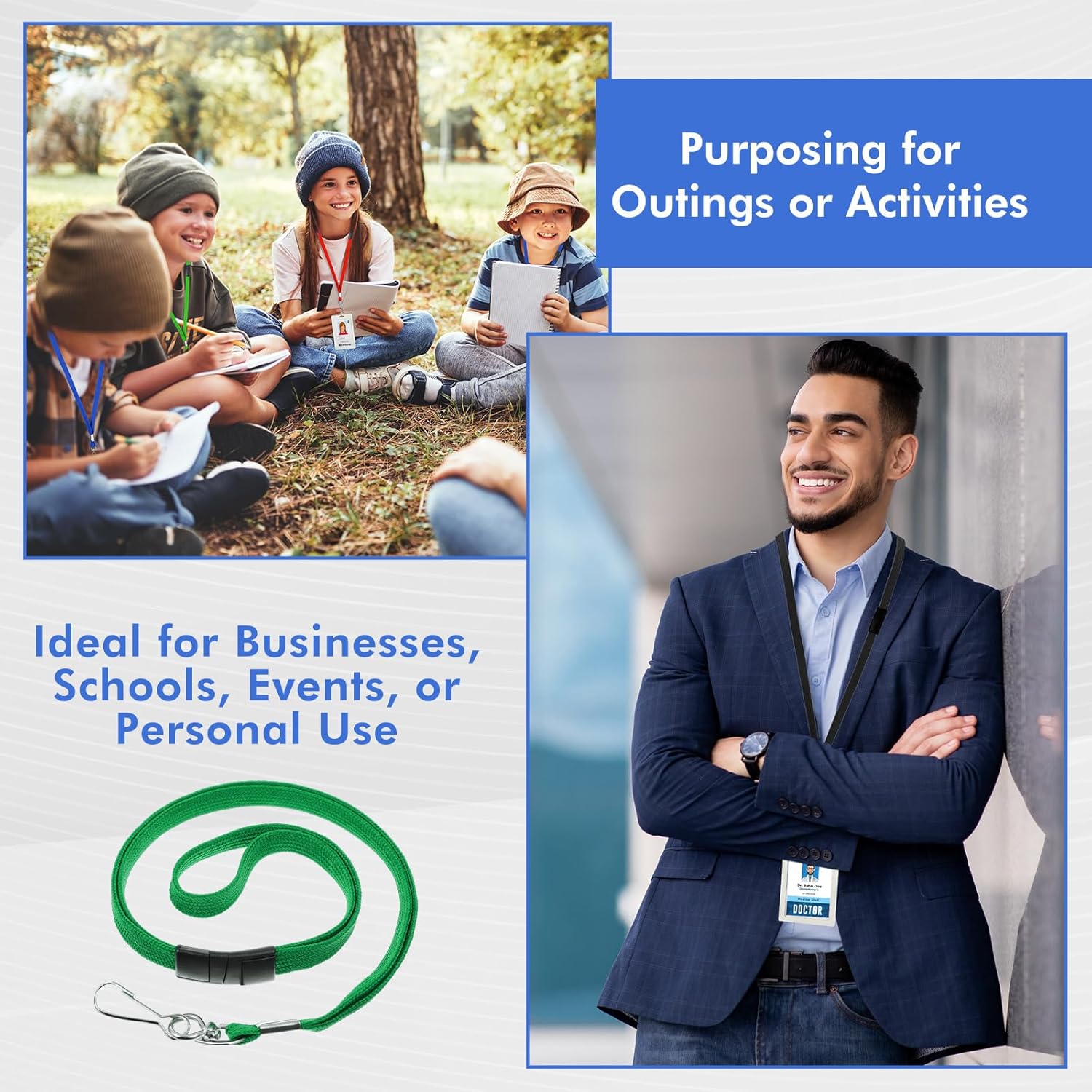 Windyun Breakaway Lanyards for ID Badges Bulk Flat Lanyards Strap with J Hook School and Office Supplies(Multicolor,500 Pcs) - Image 7