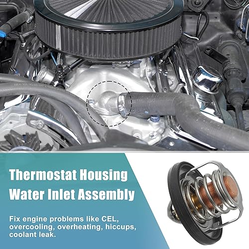 Miniatura 3 de X AUTOHAUX Reemplazo del termostato del refrigerante del motor 52079476AC para el caucho de aluminio del Jeep Grand Cherokee 2004-2007