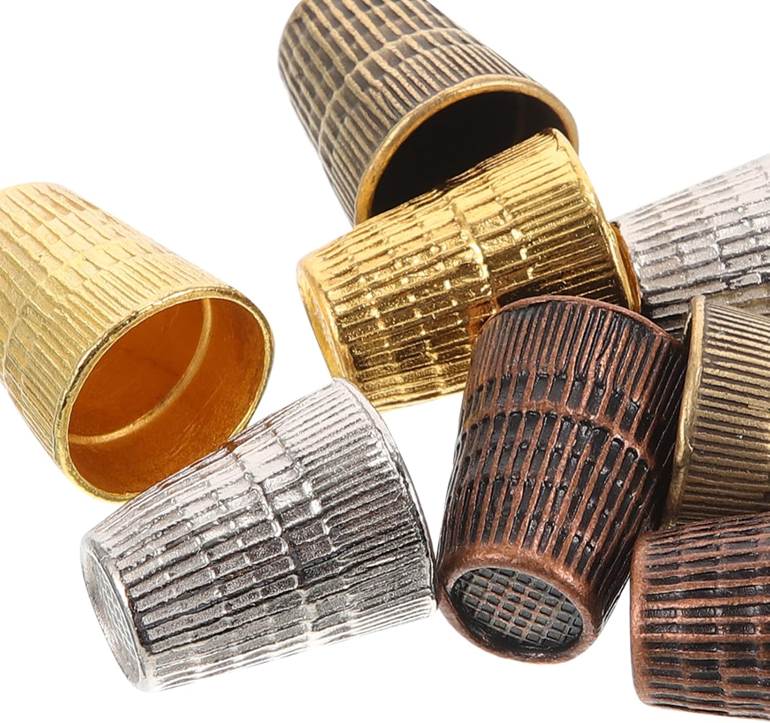 Artibetter Convenient Sewing Protector 8pcs Metal Finger Thimbles Perfect for Hand Sewing Quilting Projects