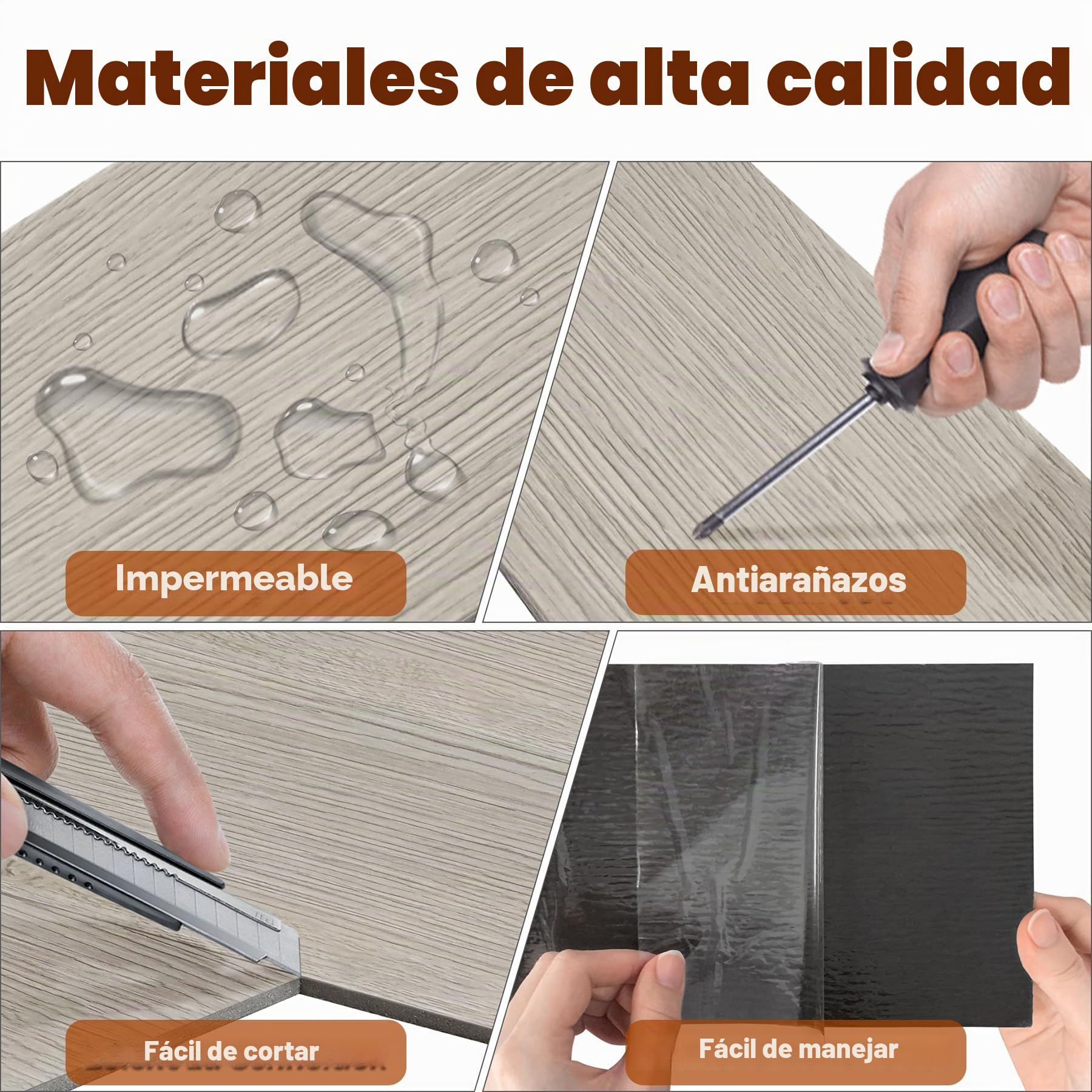 Froadp Suelo de PVC autoadhesivo de 5,02 m², suelo de vinilo con aspecto de madera, 36 unidades, baldosas de vinilo, antideslizantes, impermeables, laminadas, para puerta de entrada, cocina, balcón