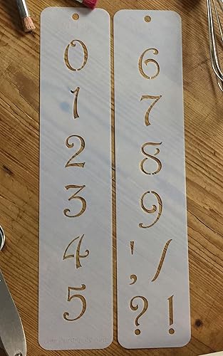 Miniatura 3 de Designer Stencils Plantillas de pastel de números contemporáneos de 1.25 pulgadas, beigesemitransparentes