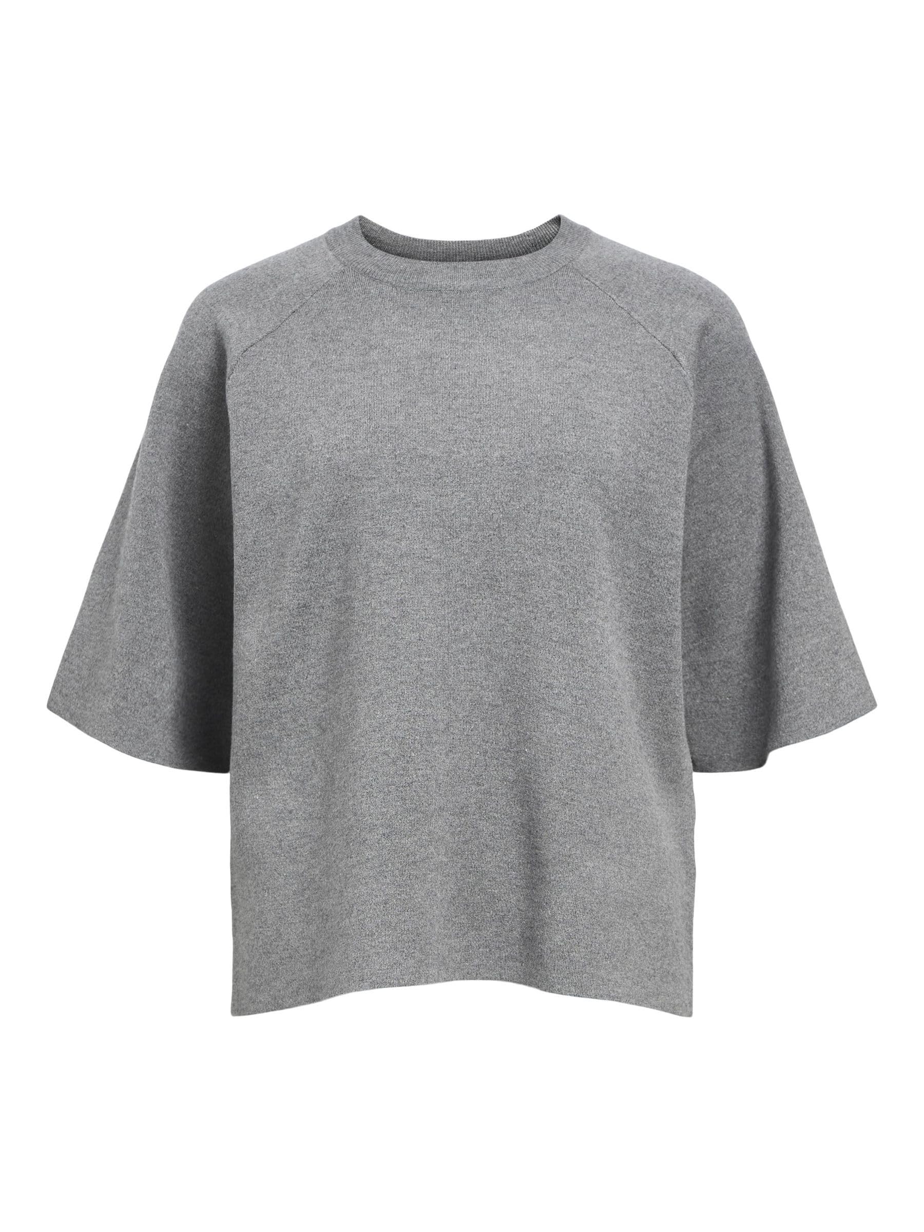 Object Objreynard 2/4 Knit Pullover Noos, Medium Grey Melange, XL