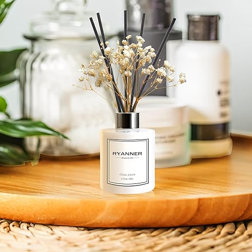 Miniatura 4 de Juego de difusor de varillas de 5.1 onzas líquidas, difusor de aroma de lino limpio con varillas para el hogar, difusor de varillas con aceite