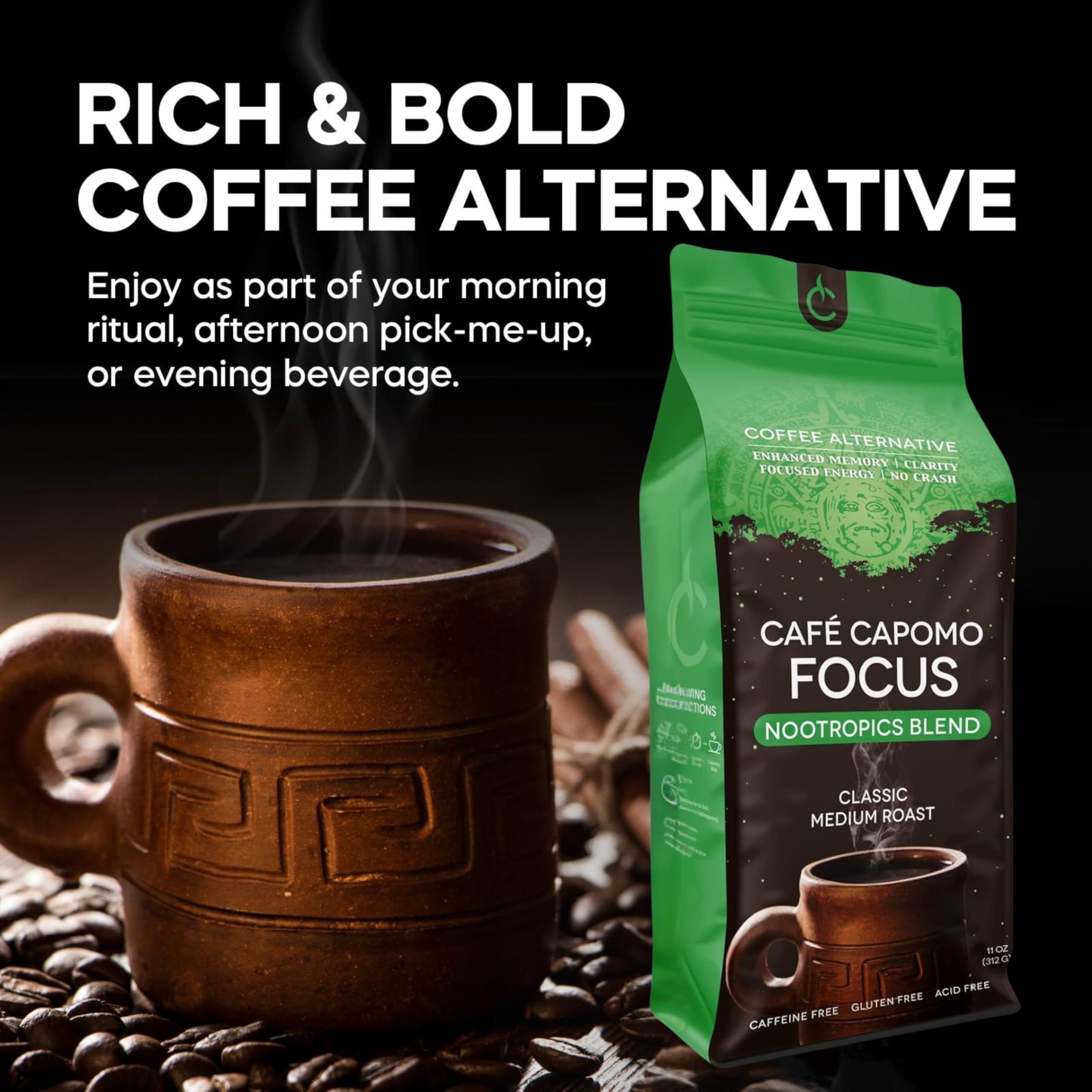 Amazon.com : Cafe Capomo Focus Nootropic Coffee Alternative