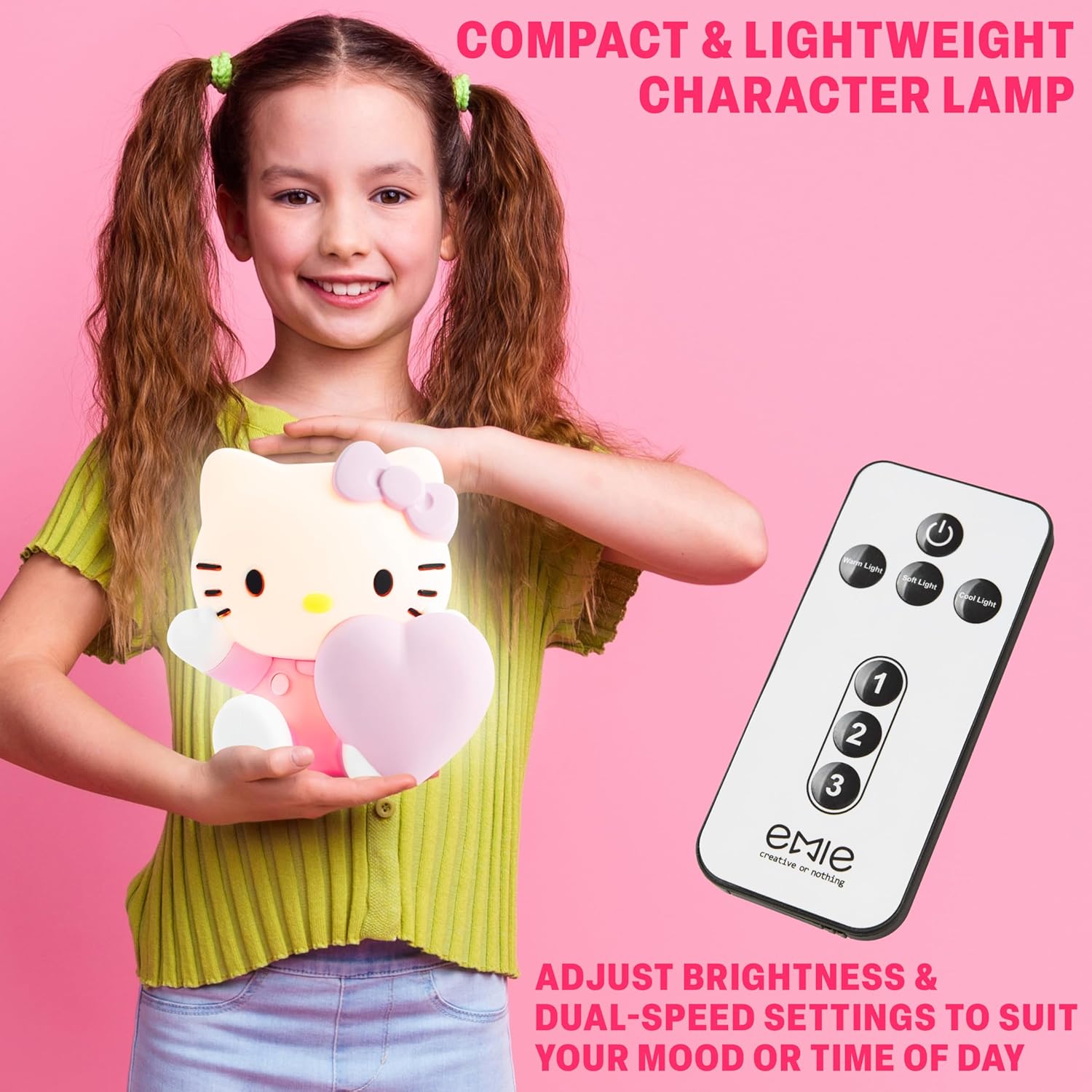 Get Trend Hello Kitty Sanrio Silicone Night Light for Girls Teens Women 3 Light Modes, Portable Rechargeable Dimmable Bedside LED Lamp, Kawaii Gifts for Girls (Hello Kitty)