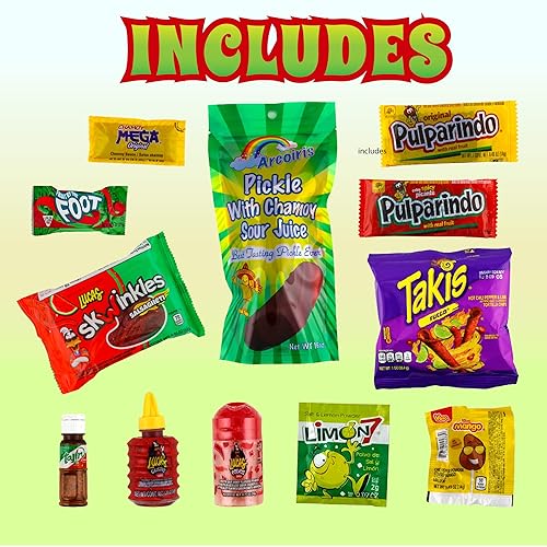 Miniatura 2 de Arcoiris Sour Chamoy Pickle Kit,mezcla de dulces mexicanos lista para hacer la famosa tendencia de TikTok, incluye pepinillo de eneldo agrio
