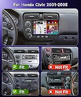 Vista 2 de 【DSP integrado】Estéreo de coche Android para Honda Civic 2001 2002 2003 2004 2005 Radio inalámbrica Carplay Android Auto GPS Chip, pantalla táctil