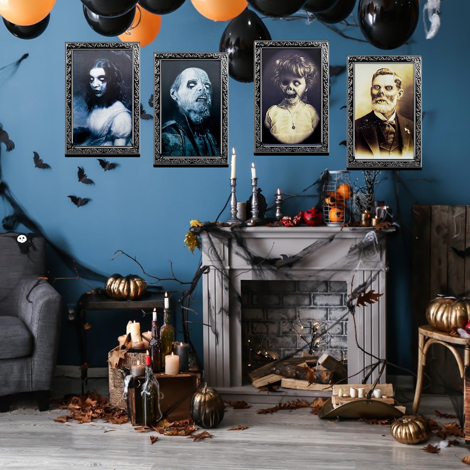 Decorazioni Halloween Fantasma - 4 Pezzi Ritratti 3D Per Interni/Esterni - Foto 9