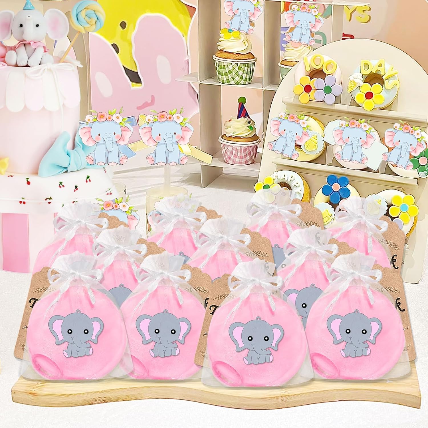 15 Pack Pink Elephant Coin Purse with Zipper Keychain,Wallet Bag Party Favors for Elephant Birthday Party Decoration,Animal Themed Baby Shower,School Carnival Rewards,Travel,Classroom Prize - Image 6