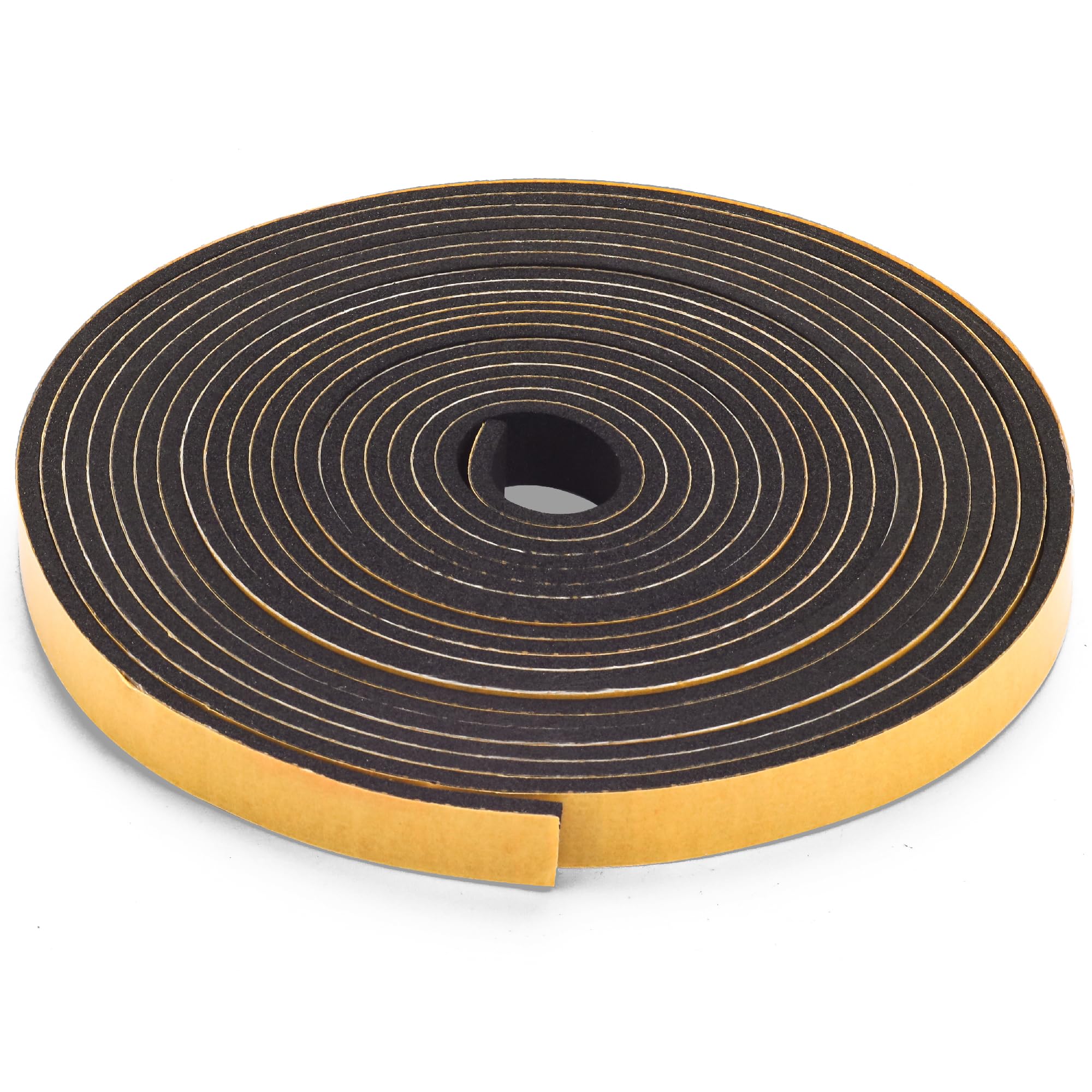 BlueStars 1/2 in x 1/8 in 33FT (2 Rolls x 16.5FT) Adhesive Foam Tape, Thermal Rubber Strip, for Doors & Windows, Soundproofing & Sealing