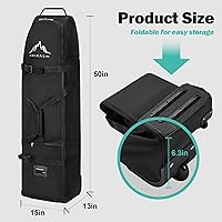 Vista 2 de Himal Outdoors Soft-Sided Golf Travel Bag with Wheels - Heavy Duty 600D Polyester Oxford Wear-Resistant, Excellent Zipper Universal Size Negro