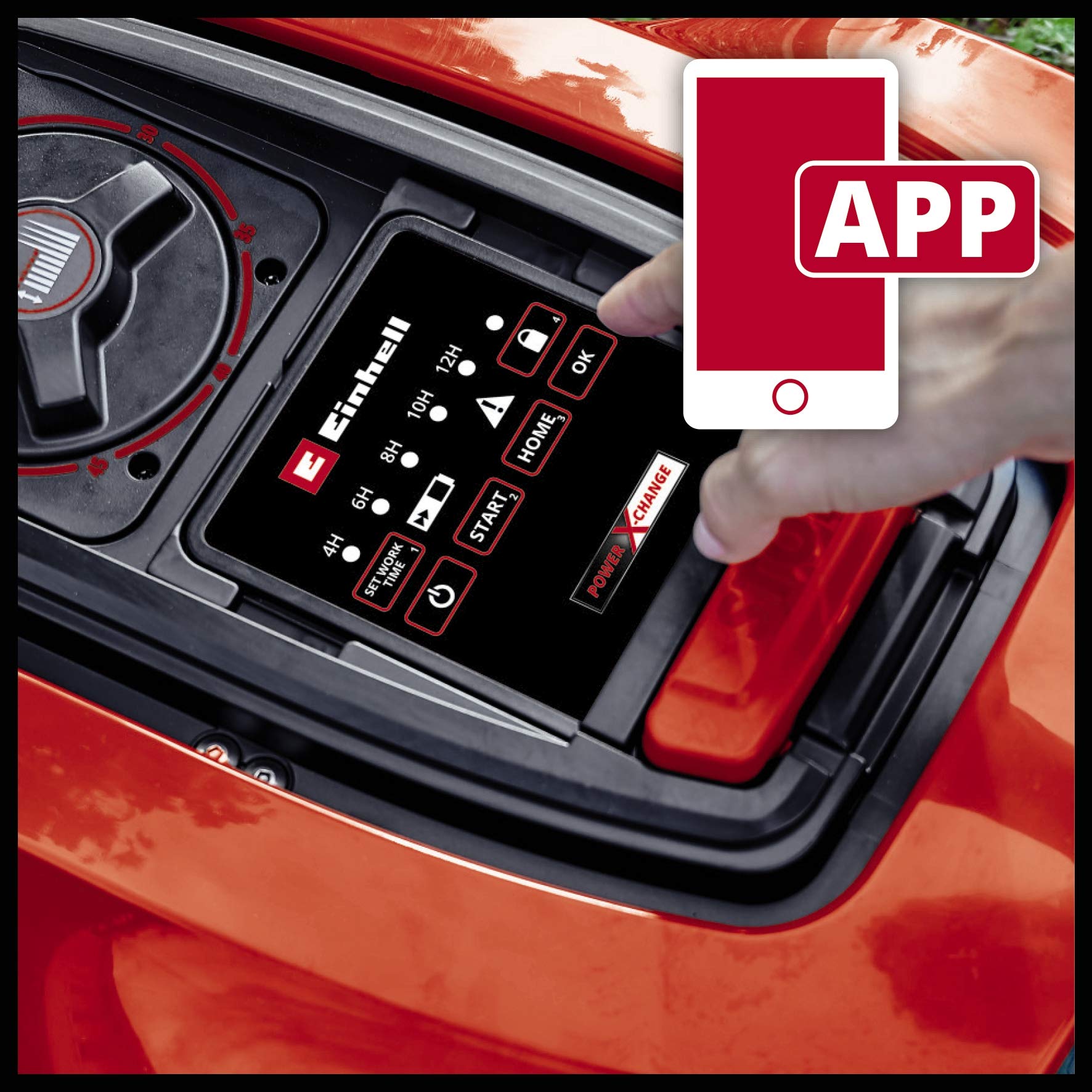 Einhell Robot cortacésped FREELEXO 600 BT (hasta 600 m², cortacésped multizona, App Bluetooth, Incl. Batería PXC de 2,5 Ah, 140 m de Alambre, 200 Ganchos, 3 Cuchillas, 4 bornes)