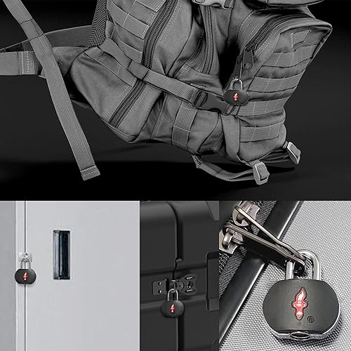 Miniatura 3 de Paquete de 4 candados de equipaje aprobados por la TSA con llave, cerradura de viaje aprobada por la TSA, cerradura de maleta aprobada por la TSA y