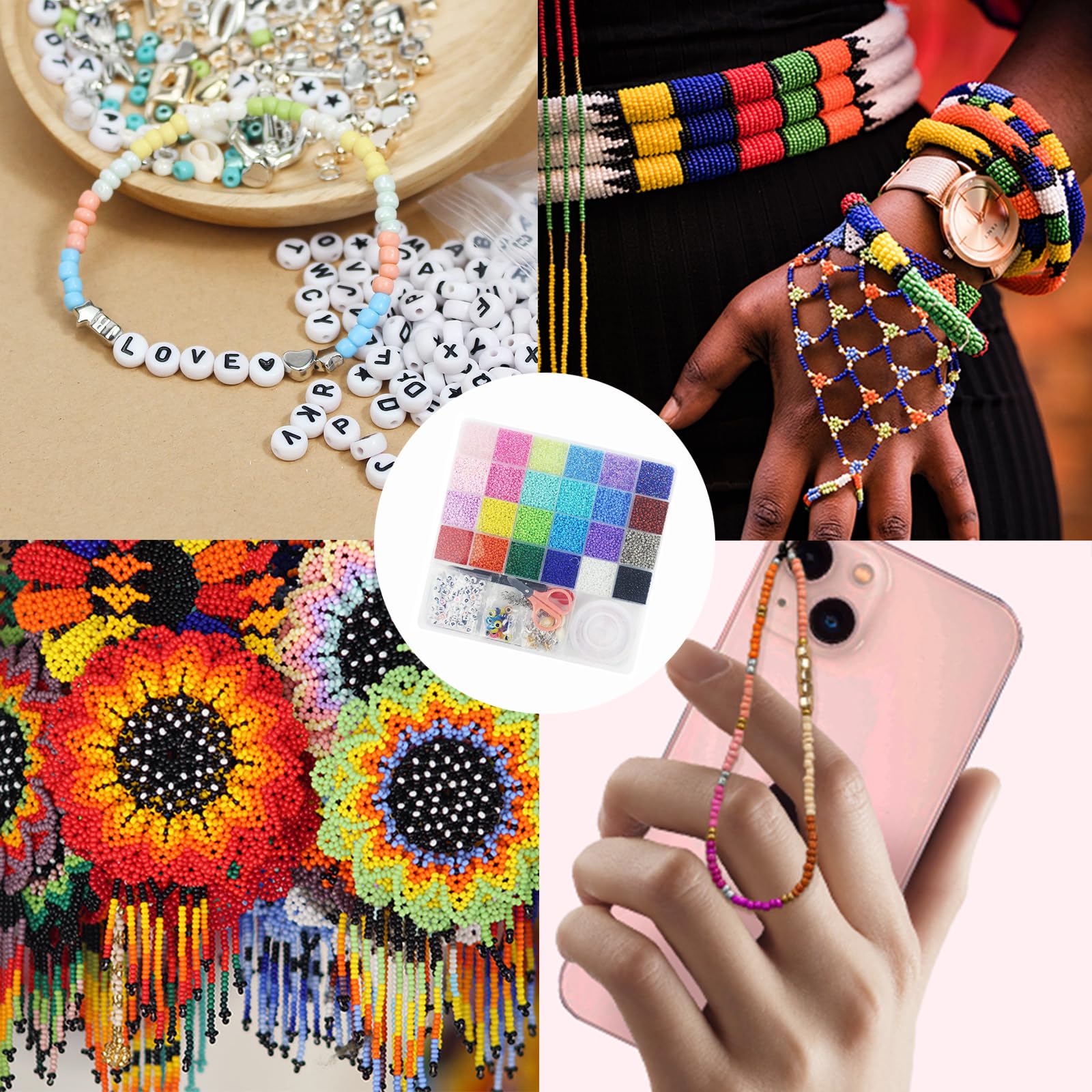 Kit Perline Per Braccialetti Fai Da Te - Set Completo Con Vetro, Alfabeto E Accessori - Foto 5