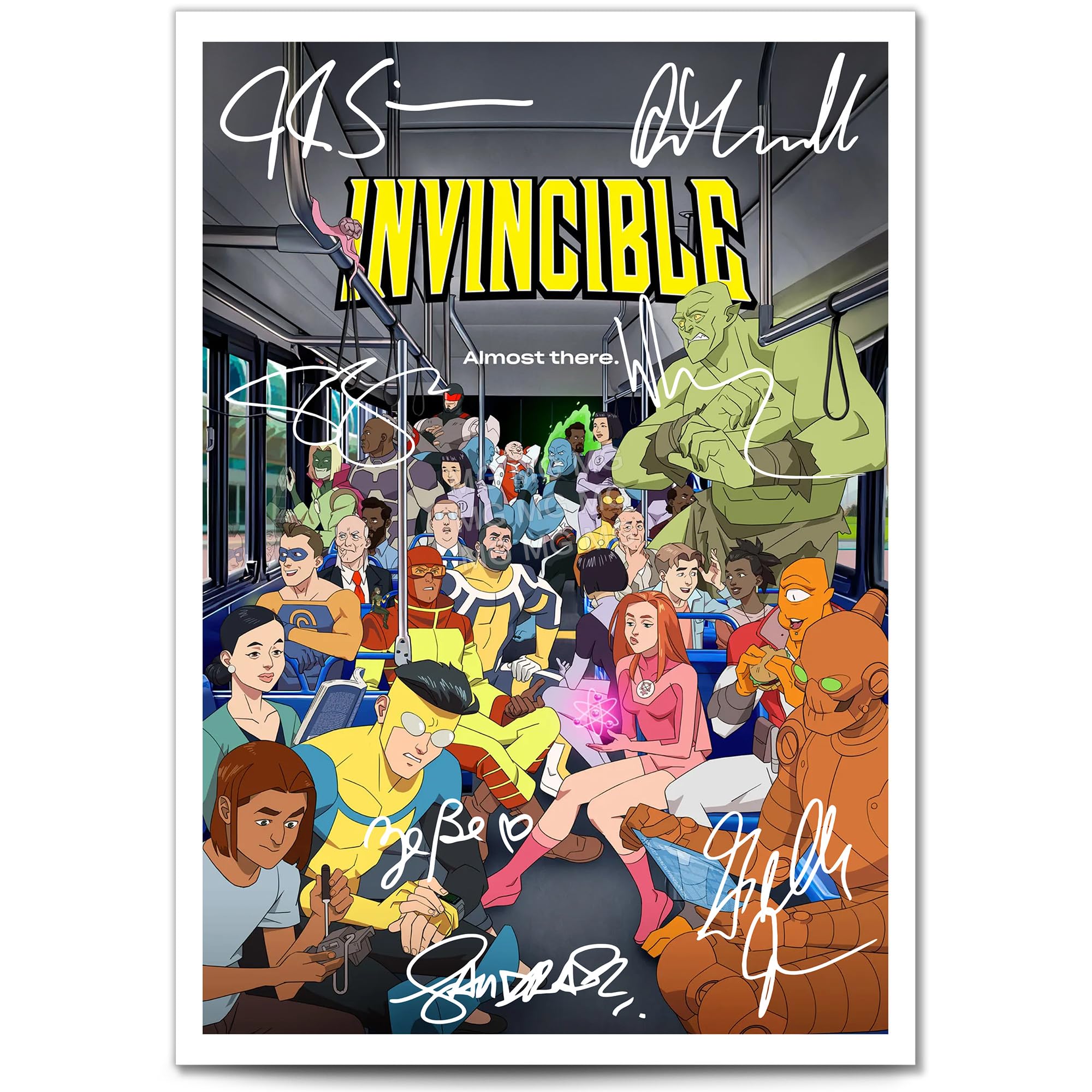 Invincible Cast Signed Autograph A4 Poster Photo Print Prime Video TV Show Season Series Framed Boxset Memorabilia Gift Steven Yeun (Invincible 4, A3 Print (Unframed))