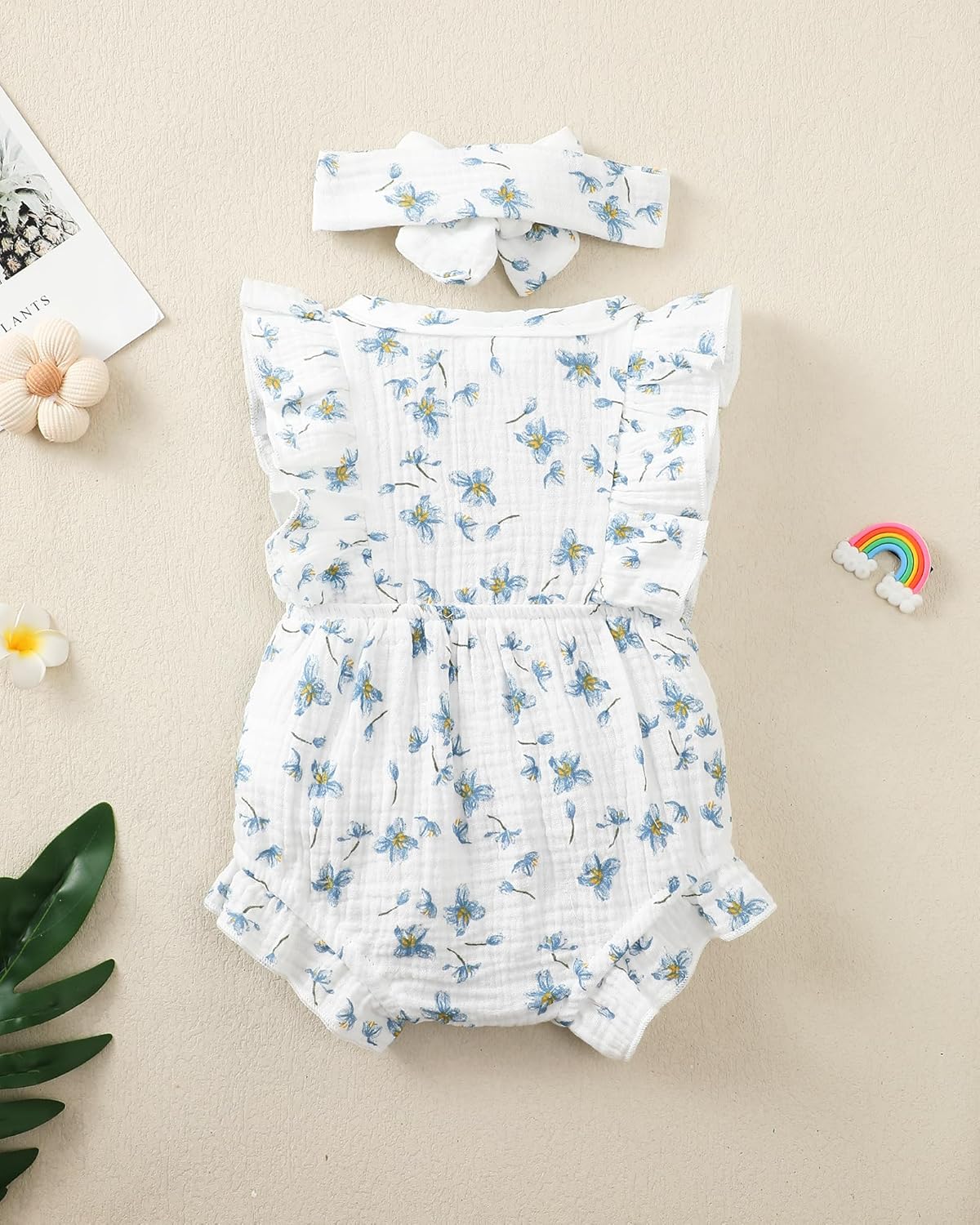 Renotemy Newborn Infant Baby Girl Clothes Rompers Summer Jumpsuits Short Sleeve Romper Infant Baby Clothes Girl