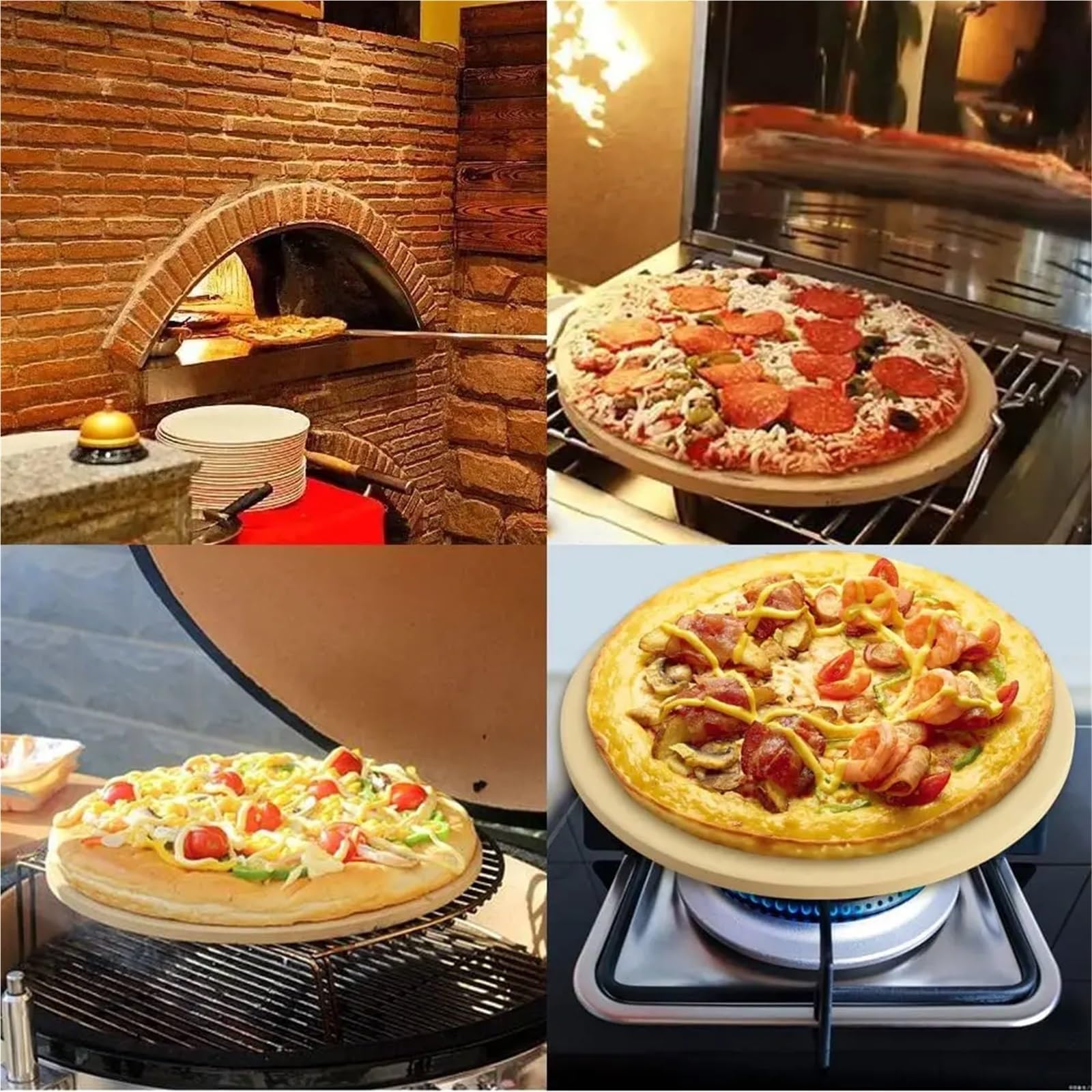 Piedra for cocinar a prueba de golpes térmicos for pizza y pan con paleta madera for cáscara Pizza Para Base Crujiente