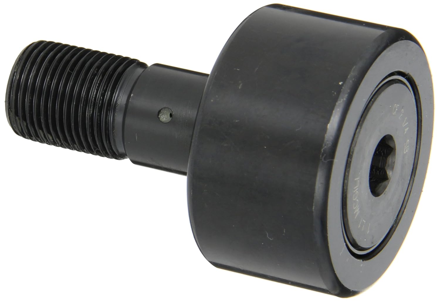 McGill CF2 1/4SB Cam Follower, Standard Stud, Sealed/Hex Hole, Inch, Steel, 2-1/4" Roller Diameter, 1-1/4" Roller Width, 2" Stud Length, 7/8" Thread Size, 3-9/32" Overall Length, 0.875" Stud Diameter