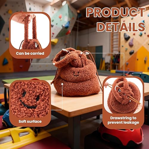 Miniatura 3 de Nuanchu Bolsa de tiza para escalada en roca con 2 rollos de cinta de dedo de Navidad, bonita bolsa de tiza regalo para bouldering, gimnasio,