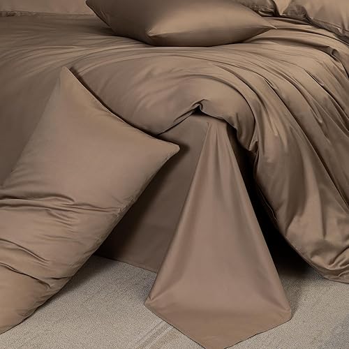 Miniatura 60 de MooMee Queen Duvet Cover Set, 100% Extra Long Staple Cotton 600 Thread Count Sateen Silky Soft Breathable Durable Luxury Hotel Quality Bedding Set