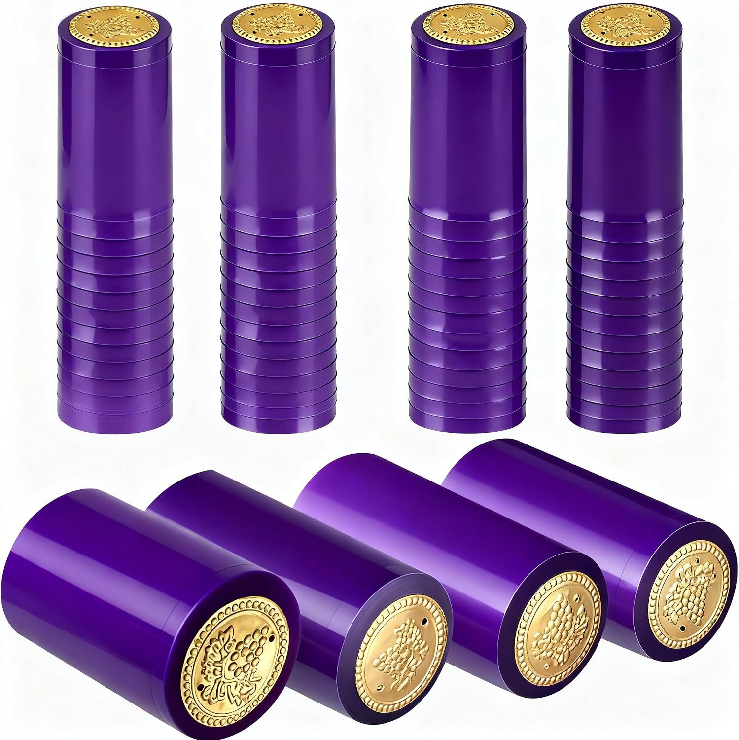 TOYANDONA Wine Bottle Foil Caps Heat Shrink Capsules Seal Wine Bottle Cover with Tear-off Tab 2.36 X 1.18 X 1.18 in for Winery Restaurant Home Brewing