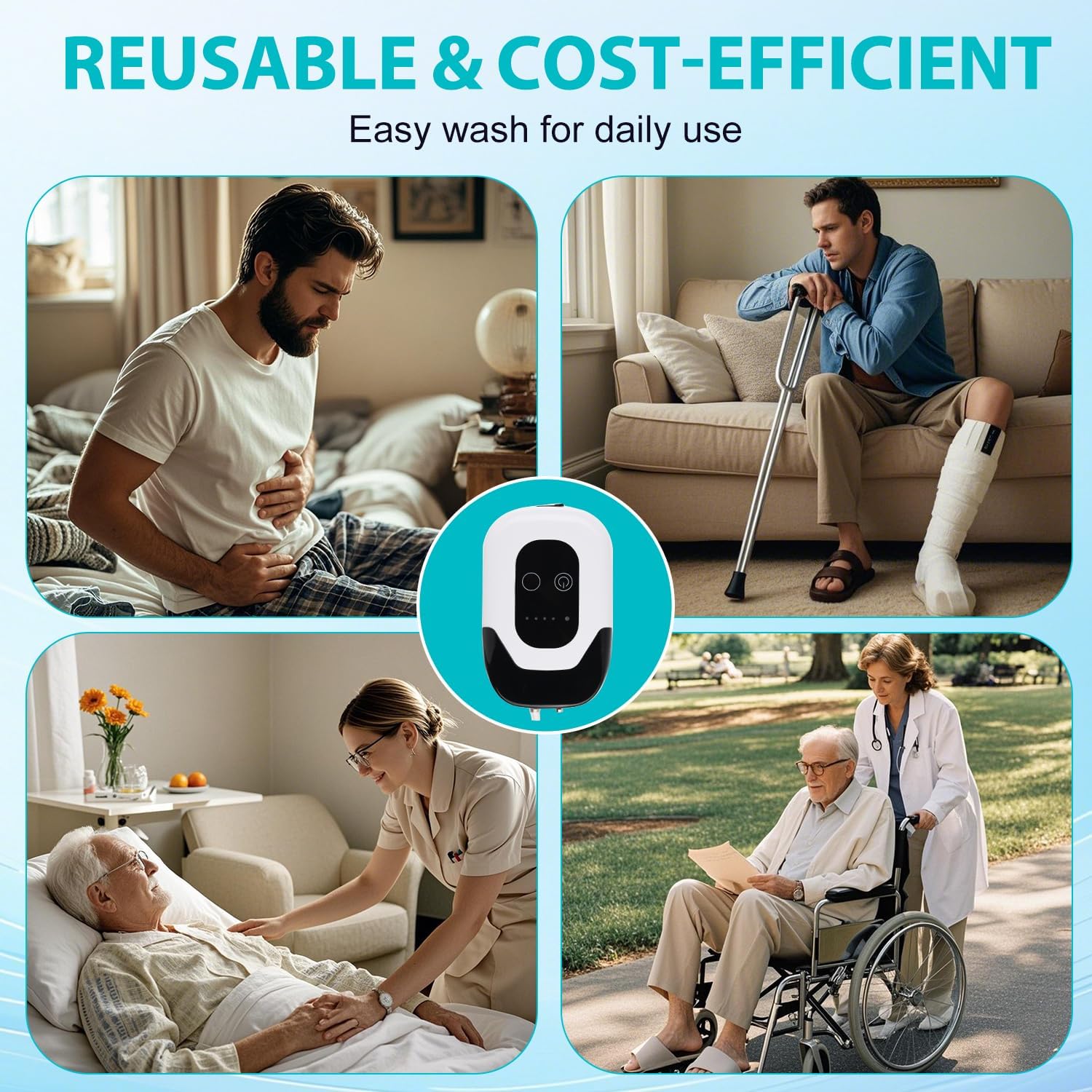 Electric Ur/inal for Men, Automatic Start-Stop Sensor, Leak-Proof Design 2000mL Capacity, Adjustable Waistband for Bedridden, Travel and Home Use HJNQ-01