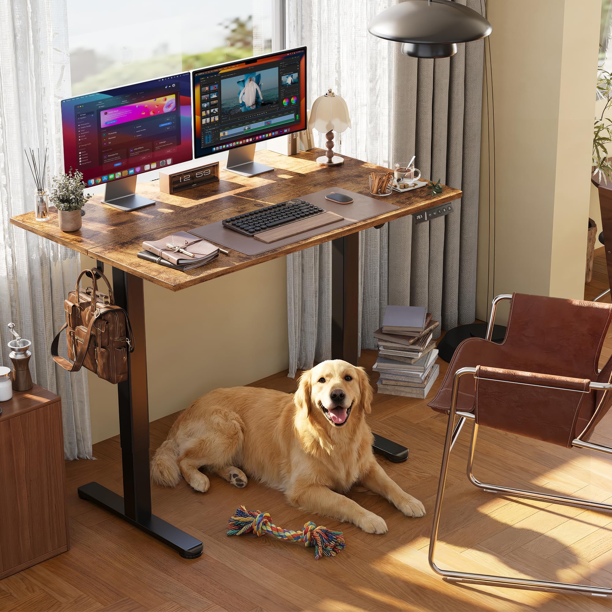 Amazon | Claiks JZ 昇降デスク ベーシックモデル 幅100cm ブラウン天