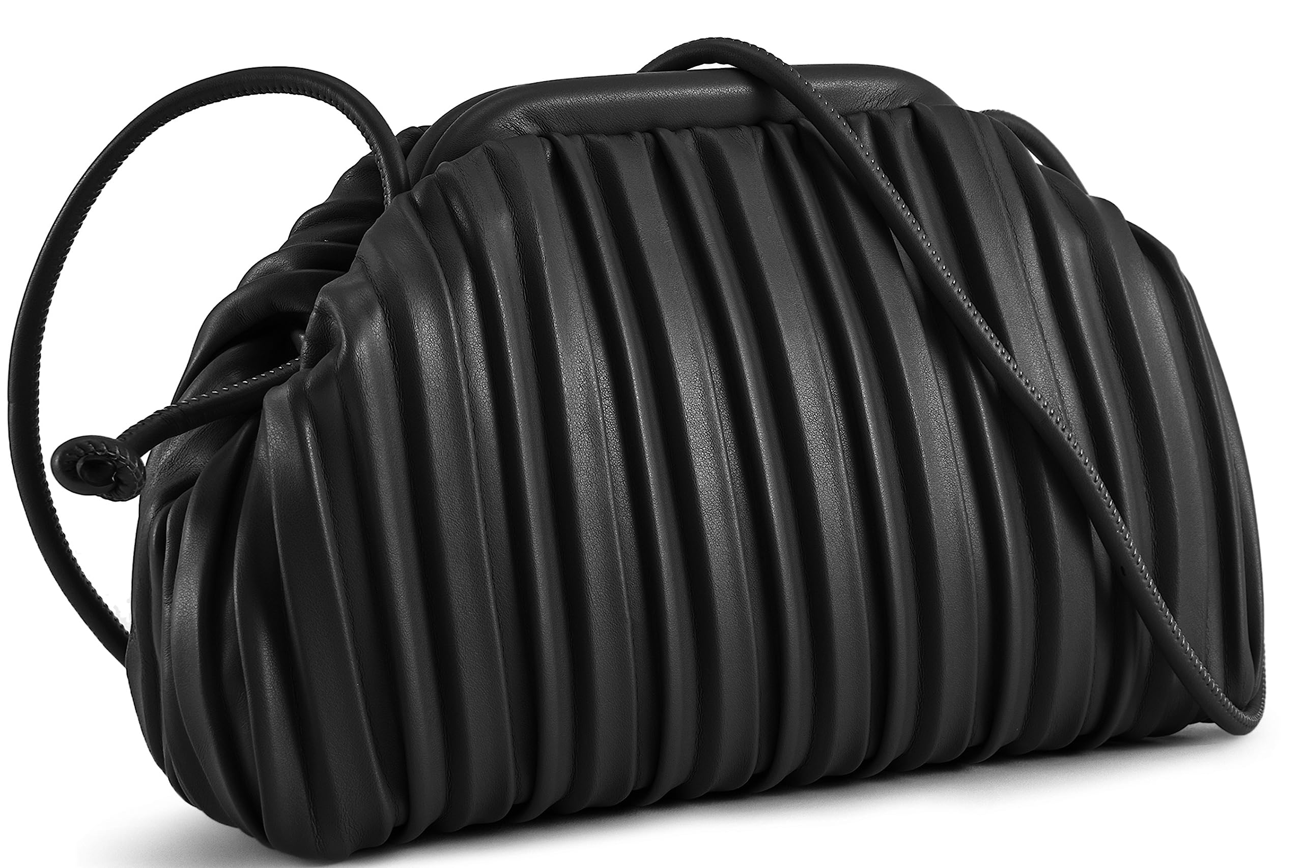 NIUEIMEE ZHOU Ruched Dumpling Bag for Women PU Leather Cloud Handbag Clutch  Purse Retro Shoulder Crossbody Bags