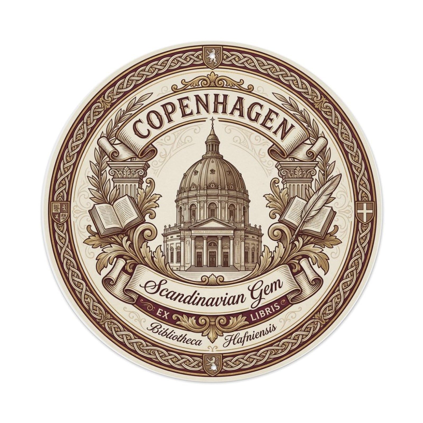 Fqnyr Style Metal Tin Sign Vintage Travel Copenhagen Denmark Support