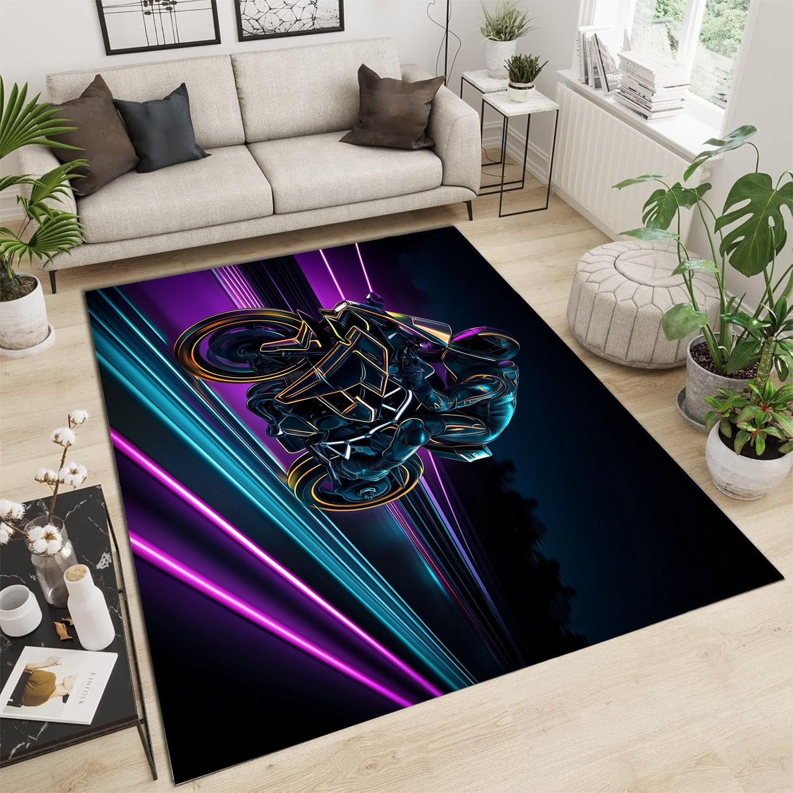 Tapis de chambre lavable en machine 160x230 cm doux et pratique