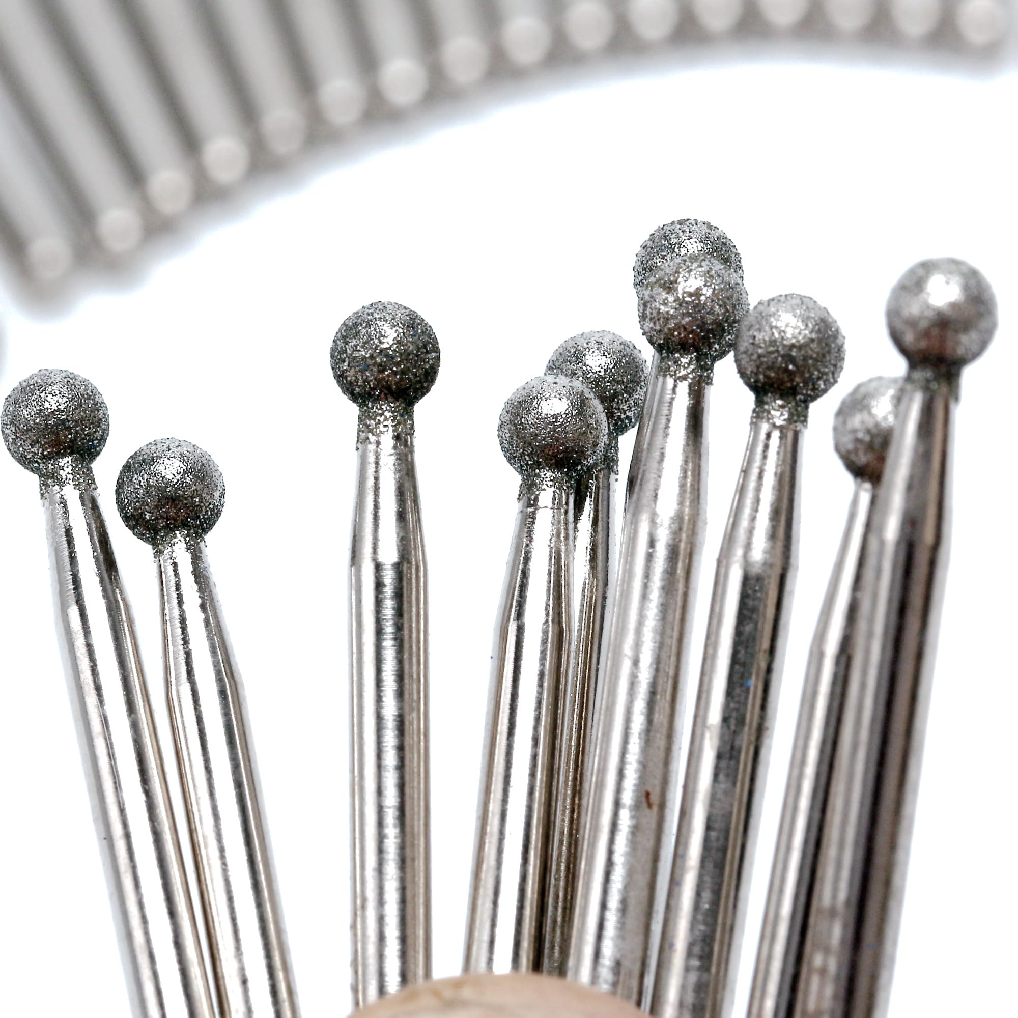 ILOVETOOL 30Pcs Ball Shape 4mm Diamond Burr Diamond Mounted Grinding Burs Stone Carving Set for Rotary Tools — Amazon image 3