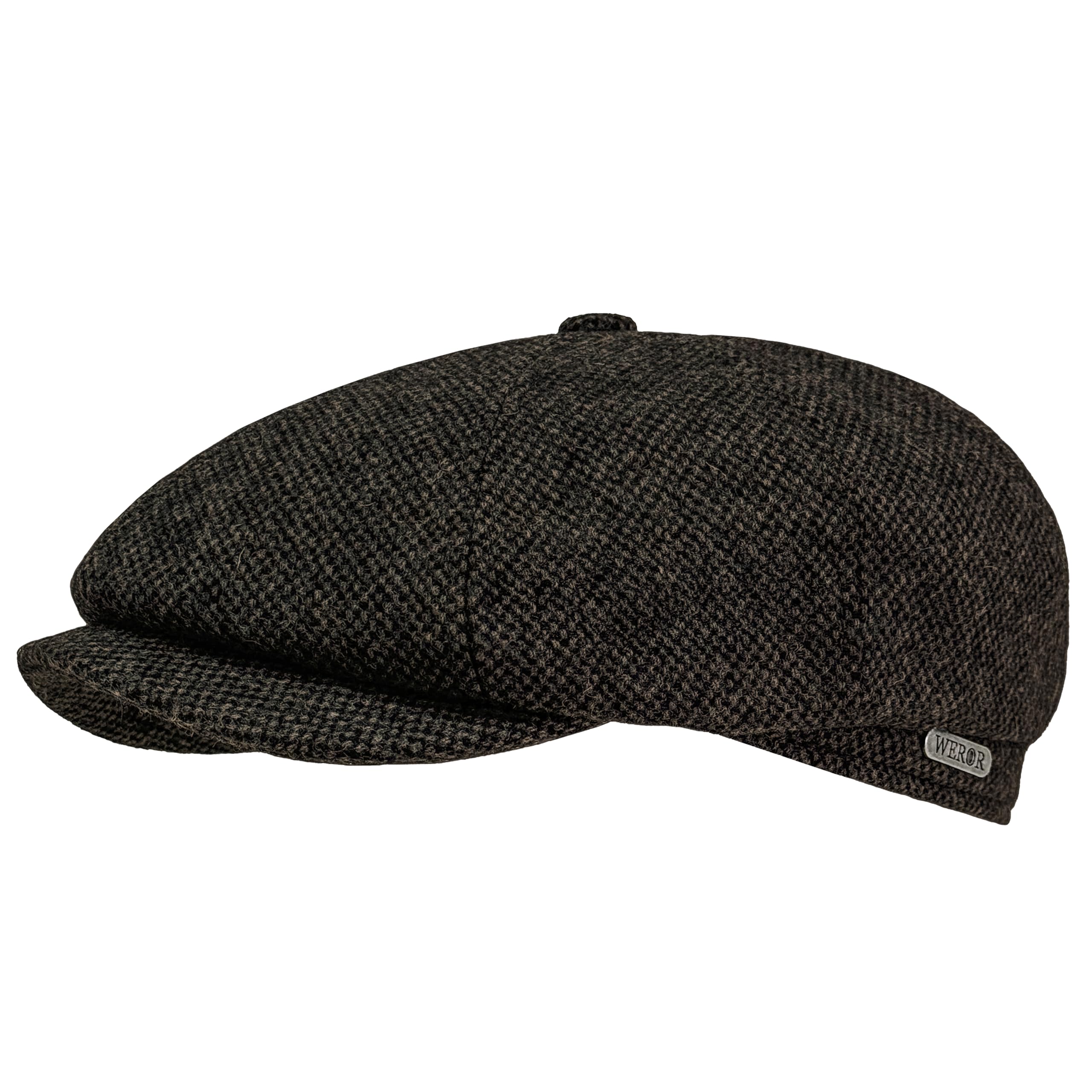 Schiebermütze Herren – Schirmmütze Flatcap Newsboy Cap – Mütze mit Steppfutter - 100% Wolle – WEROR-432.1
