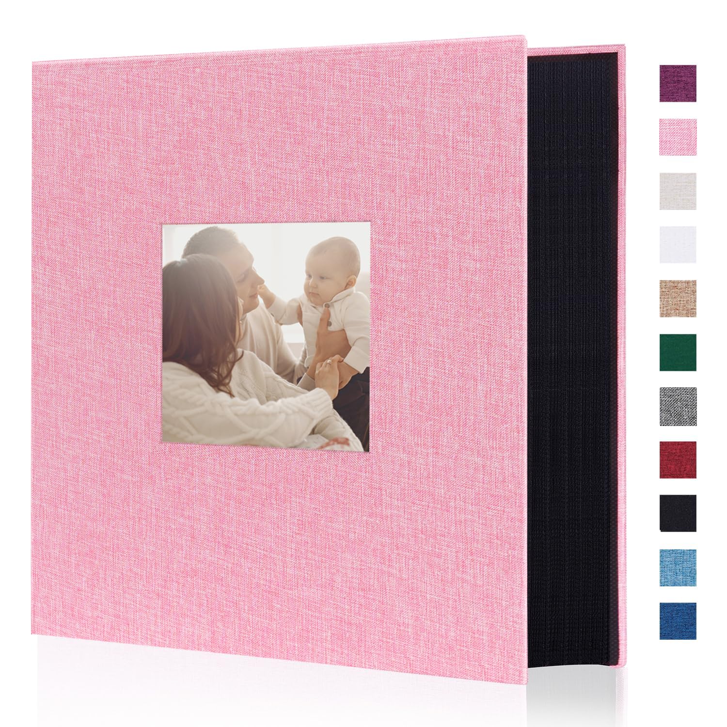 Artmag Fabric Photo Album 4x6 1000 Large Capacity for Family Wedding Anniversary Linen Album Holds 1000 Horizontal and Vertical Photos (1000 Pockets, Pink)
