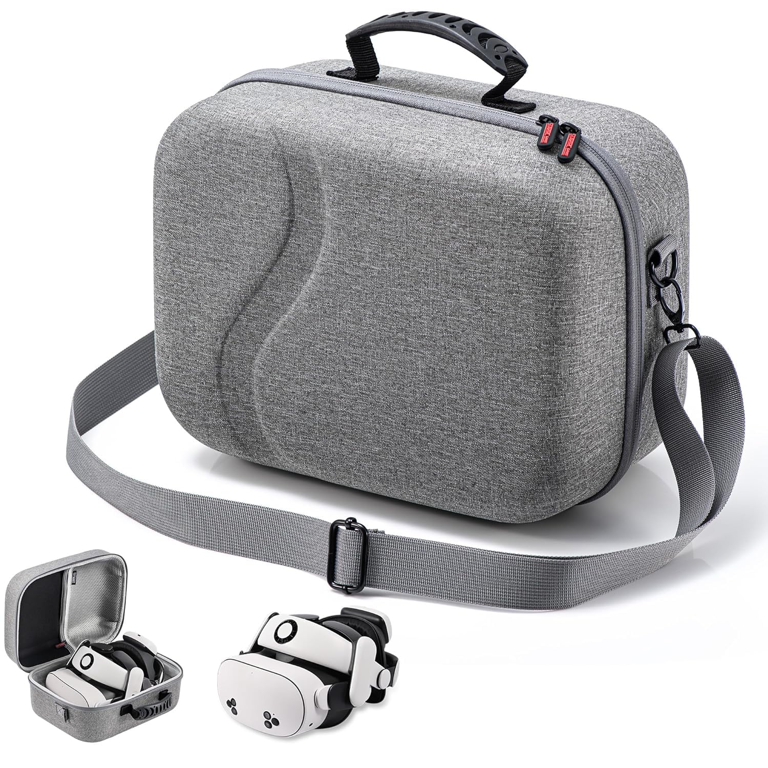 LEQTRONIQ Large Carrying Case for Meta Quest 3S/Quest 3, Hard Travel C