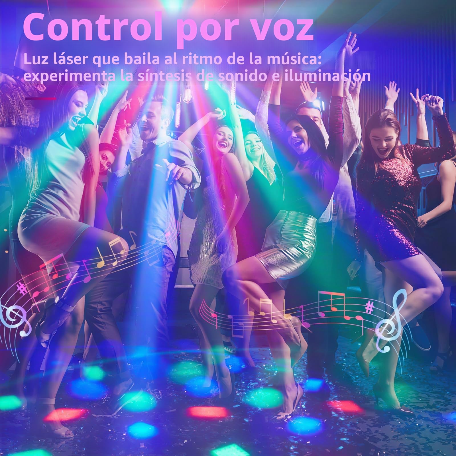 Luz discoteca, T115 luz para fiestas, con luz led RGB, proyector de DJ, control musical, luces DMX, para KTV, reuniones de familia, bodas, cumpleaños, Halloween