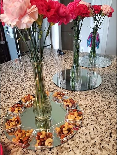 Miniatura 4 de WGVI WGV - Placa de espejo redondo grande de 10 pulgadas de diámetro, 0.177 in de grosor, bordes lijados sin marco, bandeja gruesa de calidad para