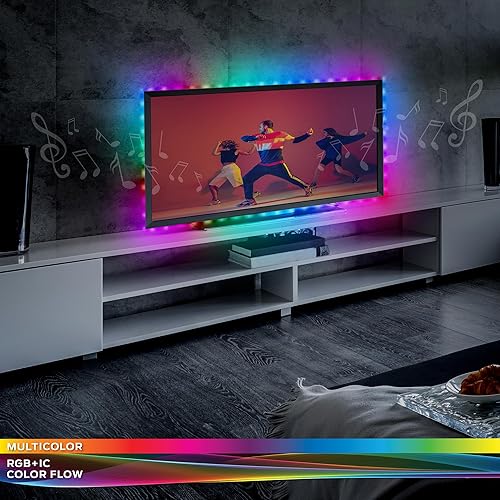 Miniatura 2 de XTREME Monster - Tira de luz LED de flujo multicolor de 13.1 pies, control de voz, aplicación inteligente y control de voz, fácil montaje