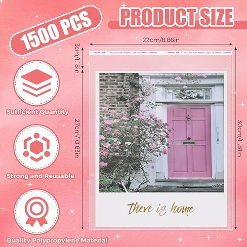 Miniatura 2 de 1500 bolsas de polietileno resellables transparentes de 8 x 10 pulgadas para obras de arte, impresiones artísticas, fotos, postales, carteles,