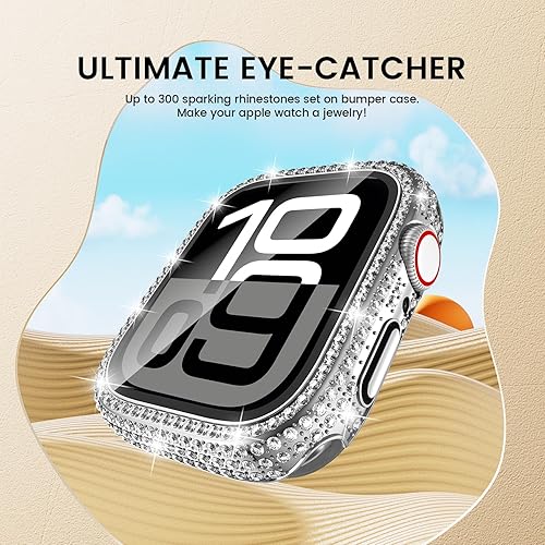 Vista 25 de Tensea Funda protectora de pantalla impermeable para Apple Watch 2 en 1 de 1.575 pulgadas SE 3ª/SE 2ª generación, accesorios SE/Series 6/5/4