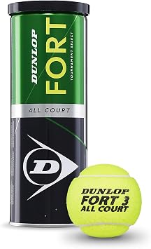 DUNLOP Tennis Ball Fort All Court TS - for Clay, Hard Court and Grass 1x3 Tin, Yellow