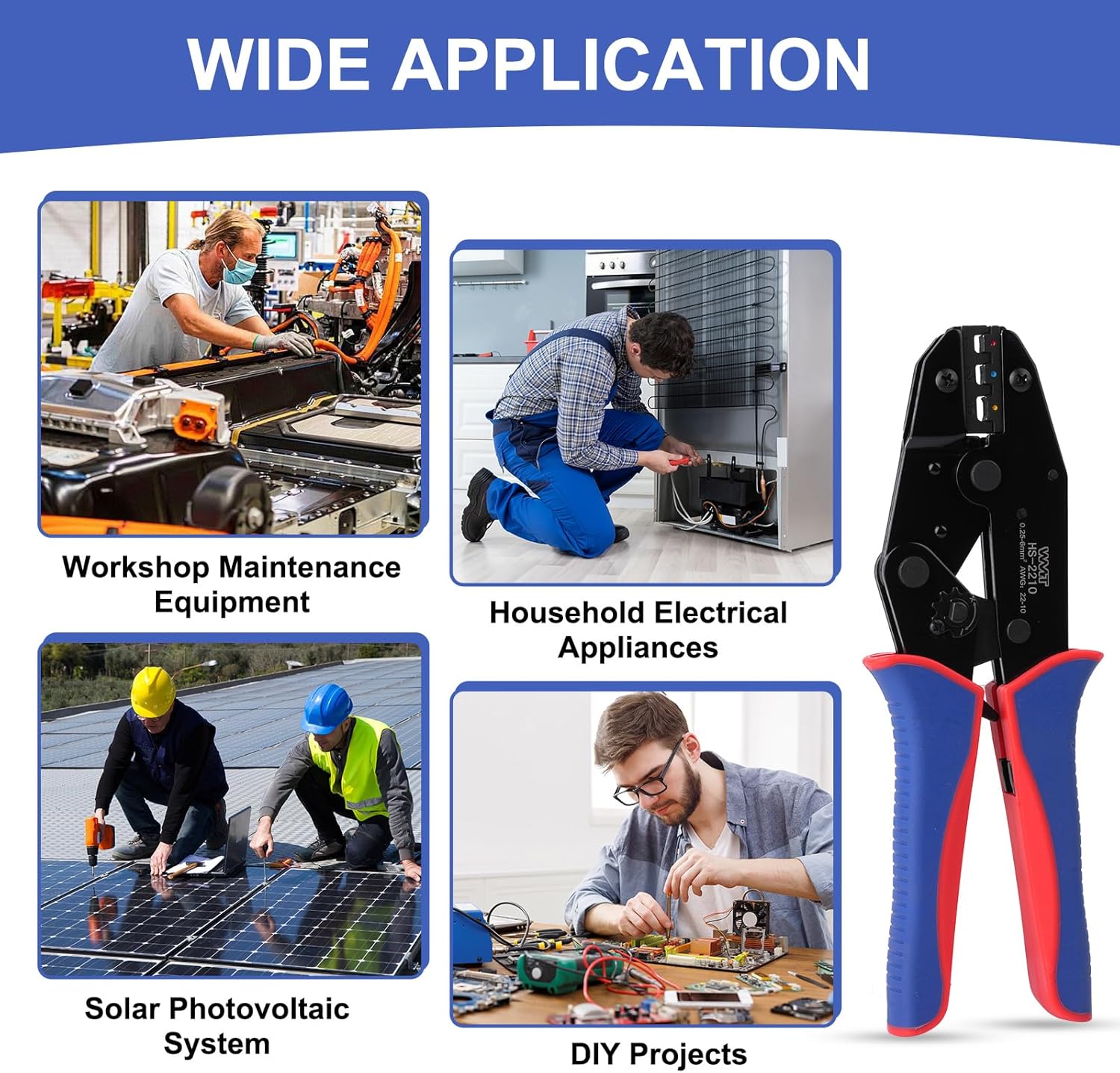 WMT Wire Connectors Kit, Crimping Tool for Waterproof Heat Shrink Connectors HS-2210 with 290PCS of AWG 22-10 Heat Shrink Butt Connectors