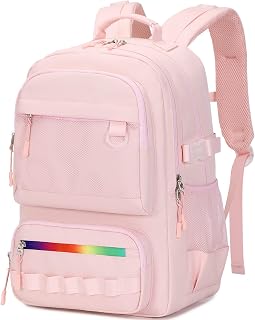Lanola multi-function Hiking Travel Backpack For Teens Anti-Theft School College Students Bookbag For Women & Girls - Pink